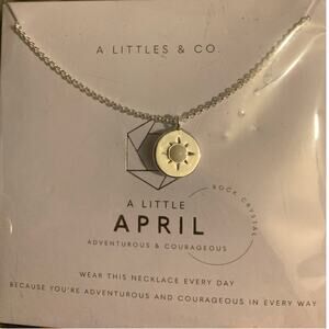 A Littles & Co A Little April Adventurous Silver Plated Birthstone Necklace NWT